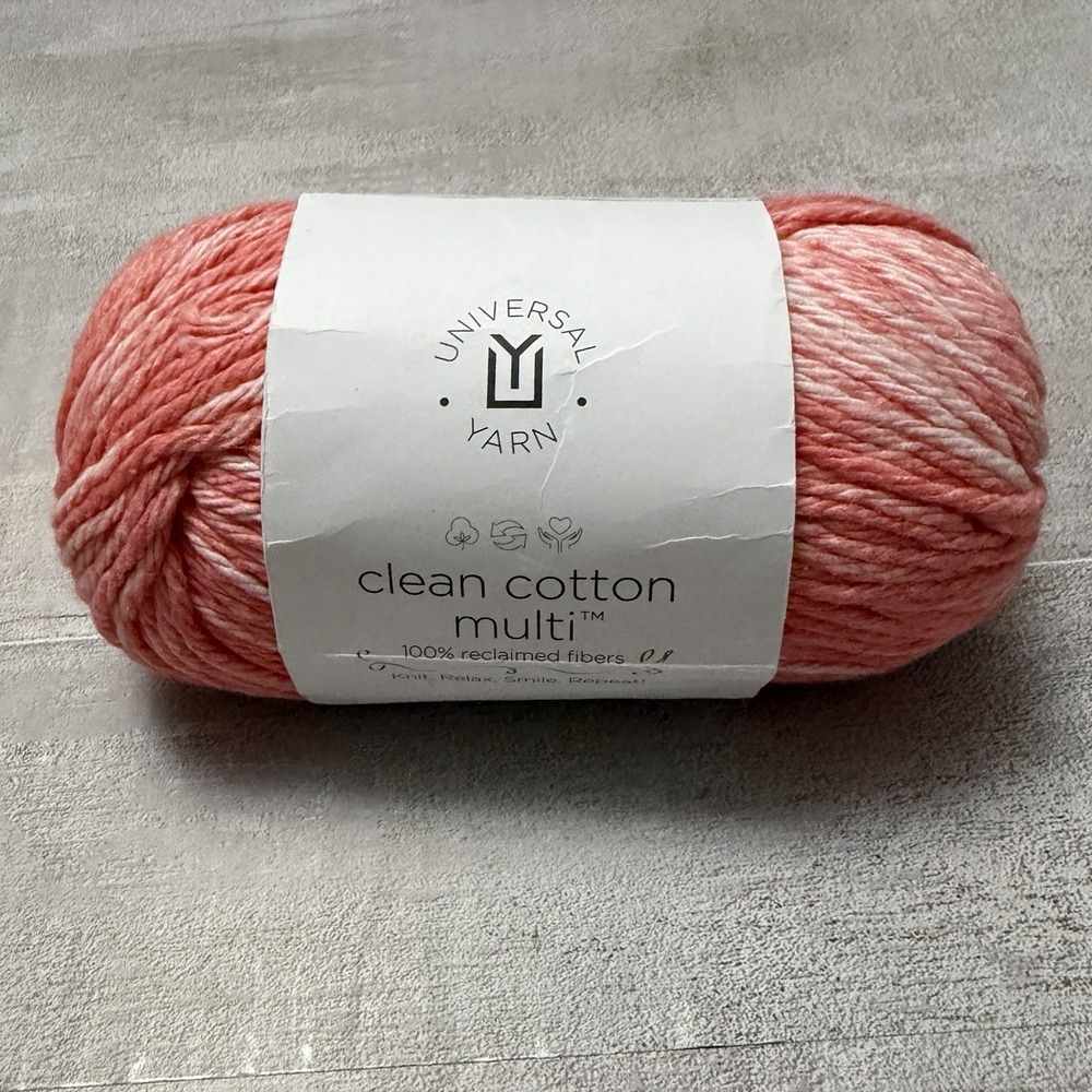 Universal Yarn Clean Cotton Multi Cotton Polyester Dahlia Peach 208 1.94oz 55g